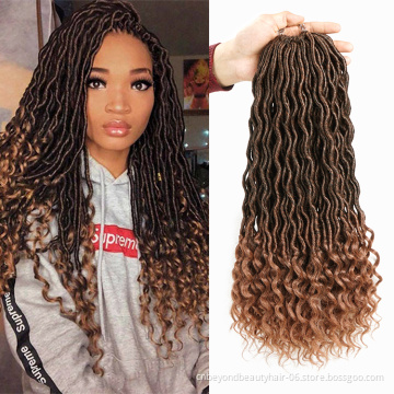 dropshipping Top Quiliity natural Goddess Faux Locs synthetic hair crochet braids bohemian pre loop Locs